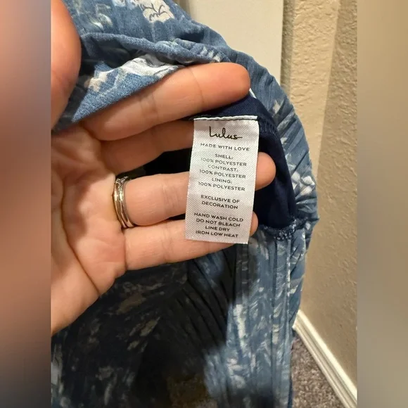 Lulu's Navy Floral Tiered Maxi Dress with Black Shoulder Ties - Picture 15 of 15